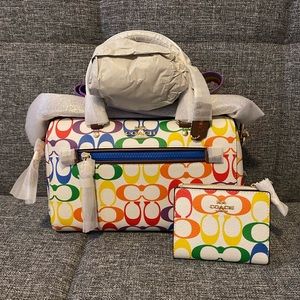 Coach Rainbow Pride Purse & Wallet Set